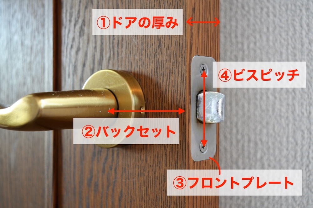 ラッチの寸法を測るポイント