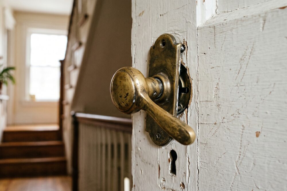 壊れたドアノブ