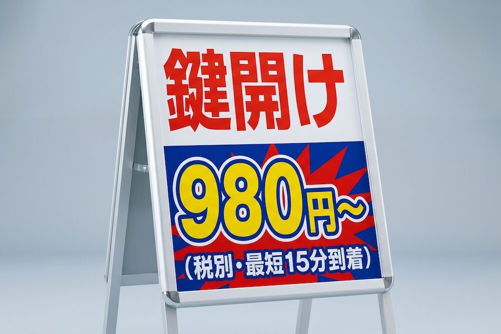 鍵開け980円〜