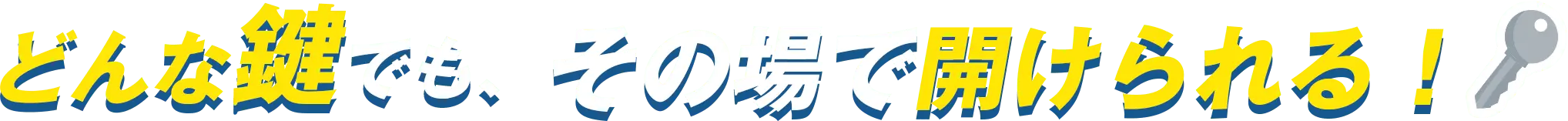 どんな鍵でも、その場で開けられる！